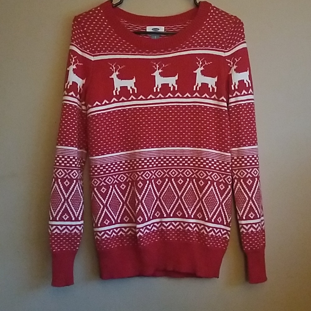 Red Reindeer Long Sleeve Knited Sweater
